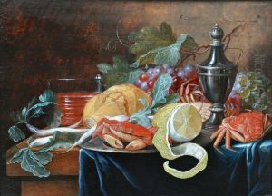 Still life on a partly draped table