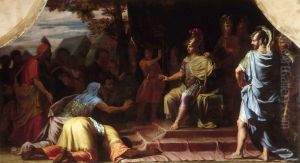 Alexander the Great Receiving News of the Death by Immolation of the Indian Gymnosophist Calanus by Jean Baptiste de Champaigne