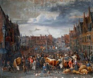 Cattle Market in Antwerp by Alexander van Bredael