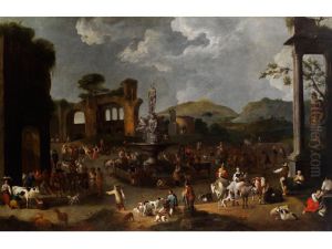Large pastoral festival among ancient ruins Large pastoral festival among ancient ruins