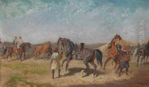 Nordafrikanisches Reiterlager by Alexander von Bensa