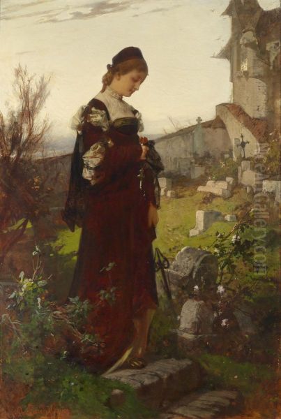 Madchen auf einem Friedhof - view 1