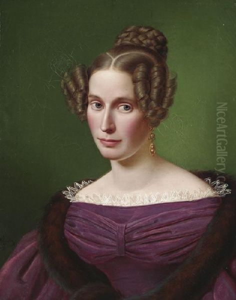 Portrat einer Dame mit Biedermeierfrisur - view 1