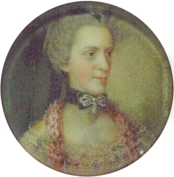 Maria Anna, Erzherzogin von Osterreich (1738-1789), in rosa Kleid, mit schwarzem, perlenbesetzten Halsband - view 1