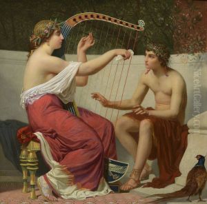 Calliope teaches Music to the young Orpheus by Auguste Alexandre Hirsch