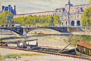 Paris, Le Pont Du Carousel by Gustave Cariot