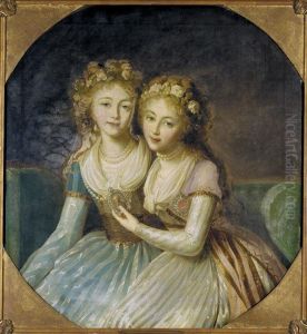 Portrait of Alexandra Pawlowna Grand Duchess of Russia( 1783-1801) and her sister Helene Pawlowna Grand Duchess of Russia (1784-1803), daughters of Paul I Russian Emperor by Elisabeth Louise Vigee Le Brun