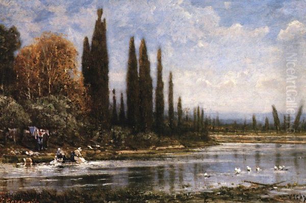Washerwomen in Vichy - view 1