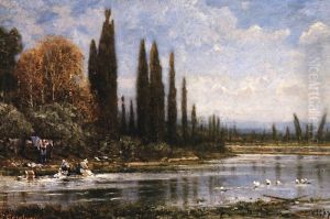 Washerwomen in Vichy by Alexey Bogolyubov