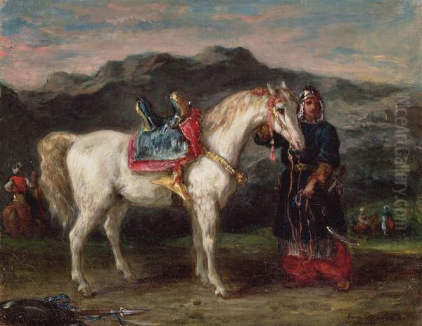 Circassien tenant son cheval par la bride - view 1