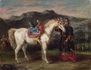 Circassien tenant son cheval par la bride Circassien tenant son cheval par la bride