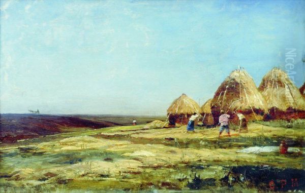 Harvesters in Ablyazovo - view 1