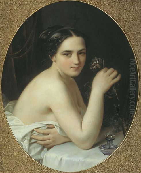 Girl with flower - view 1