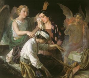 Angel fighting for the soul by Alexey Vassilievich Tyranov