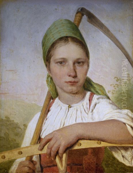 Bauerin mit Sense und Rechen (Pelageia) - view 1
