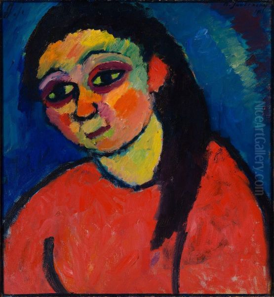 Frau mit roter Bluse - view 1