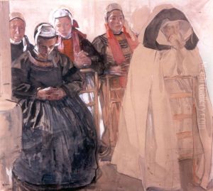 Religieuse et bretonnes en prieres by Lucien Simon