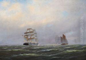 Ships at the roads of Montevideo, Uruguay.