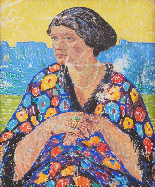 Frau im Blumenkleid - view 1