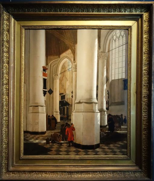 Interior of the Oude Kerk in Delft with the tomb of Piet Hein - view 1