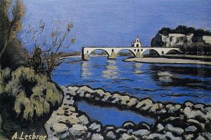Le Pont Saint-Benezet aux galets by Alfred Lesbros