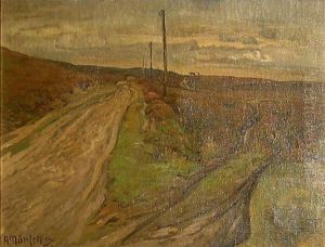 A road through the hills. by Alfred Martens