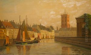 View of Gl. Strand, Copenhagen. by Alfred Olsen