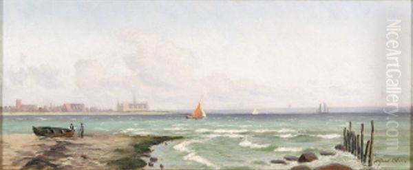 Sailing ships off Kronborg, Denmark. - view 1