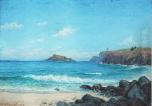 Kilauea Lighthouse and Moku'ae'ae Island, Kauai by Alfred Richard Gurrey, Sr.