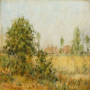 French Summer Landscape With Houses
