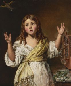 A Young Girl with a Bird Cage