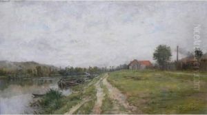 Peniche En Bord De Riviere by Maria Cornilleau Raoul Carl-Rosa
