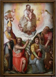 madonna in gloria e santi by Alessandro Forzori
