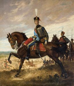 Retrato de Alfonso XIII con uniforme de husar by Georges Scott