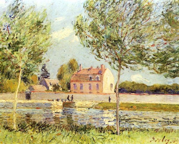 Hauser am Ufer der Loing - view 1
