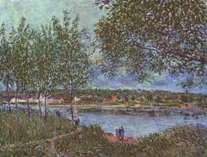 Weg der alten Fahre in By by Alfred Sisley
