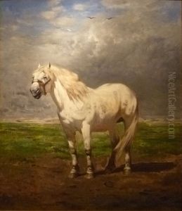 White horse by Alfred Verwee