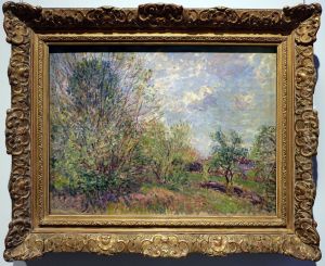 al bordo del bosco, paesaggio, primavera by Alfred Sisley