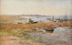 Fishing Boats at Saint Guenole by Alfred Wahlberg