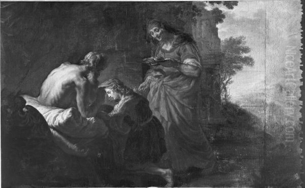 Isaac blessing Jacob - view 1