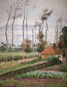 Le potager du manoir d'Ango, Varangeville, temps gris by Camille Pissarro