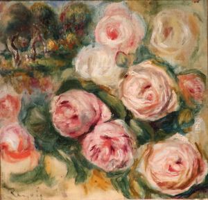 Roses and Landscape by Pierre Auguste Renoir