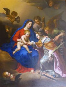 Die mystische Hochzeit der heiligen Katharina by Pierre Mignard I