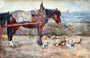 A Pony And Cart On A Quay Side