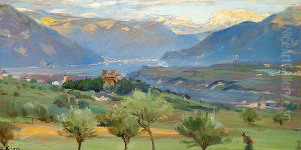 Udsigt mod Bozen og Schlern. Schloss Valentin. - view 1