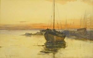 Moored Boats - Evening by John Carlaw