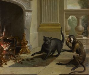 The cat and the monkey (from La Fontaine) by Jean-Baptiste Oudry