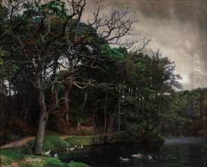 Landscape at Baekkelund, Hald. Landscape at Baekkelund, Hald.