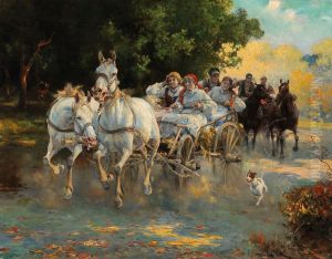 The peasant wedding by Alfred Wierusz-Kowalski