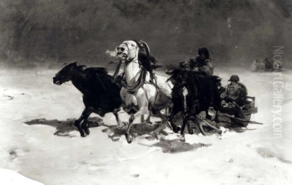Winter - Napoleon's retreat from Moscow - view 1